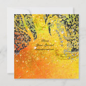 INVITATION AMOUREUX ROMANTIQUES, ROMANCE EN ÉTINCELLES JAUNE (Dos)