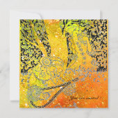 INVITATION AMOUREUX ROMANTIQUES, ROMANCE EN ÉTINCELLES JAUNE (Devant)