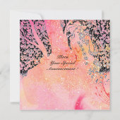 INVITATION AMOUREUX ROMANTIQUES,ROMANCE EN PINK À PAILLETTES  (Dos)