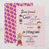 Invitation Amoureux rose Se réunir (Devant / Derrière)