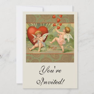 Invitation Amours de Cupidons Antiques de la Saint-Valentin