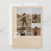Invitation Ampersand beige moderne 5 mariage de grille photo (Devant)