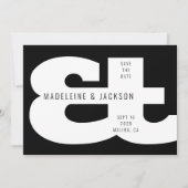 Invitation Ampersand Bold Typographie noir Enregistrer la dat (Devant)