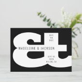Invitation Ampersand Bold Typographie noir Enregistrer la dat (Debout devant)