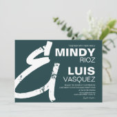 Invitation AMPERSAND BOLD vert Grunge Mariage (Debout devant)