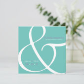 Invitation Ampersand de prune Turquoise moderne Enregistrer l (Debout devant)