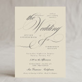 Invitation Ampersand élégant Charbon Beige Charbon Le Mariage