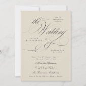 Invitation Ampersand élégant Charbon Beige Charbon Le Mariage (Devant)
