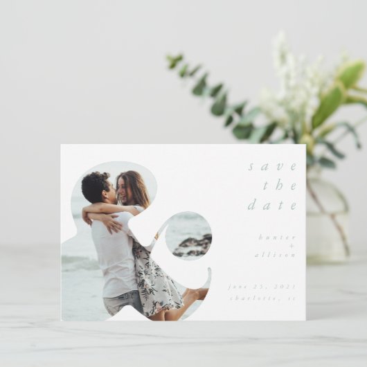 Invitation Ampersand | Enregistrer l'invitation de date (Debout devant)