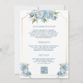 Invitation Ampersand floral bleu poussiéreux en un seul Maria (Dos)