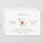 Invitation Ampersand floral Elegant Mariage d'aquarelle (Devant)