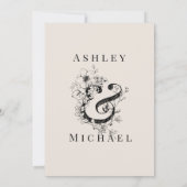 Invitation AMPERSAND FLORAL main tiré Mariage Blush (Dos)