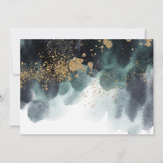 Invitation Ampersand Gold Greenery Mariage Couples douche (Dos)