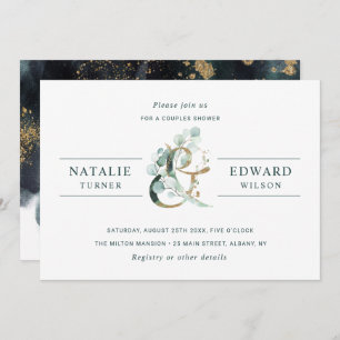 Invitation Ampersand Gold Greenery Mariage Couples douche