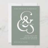Invitation Ampersand lunaire | Mariage vert Sage (Devant)