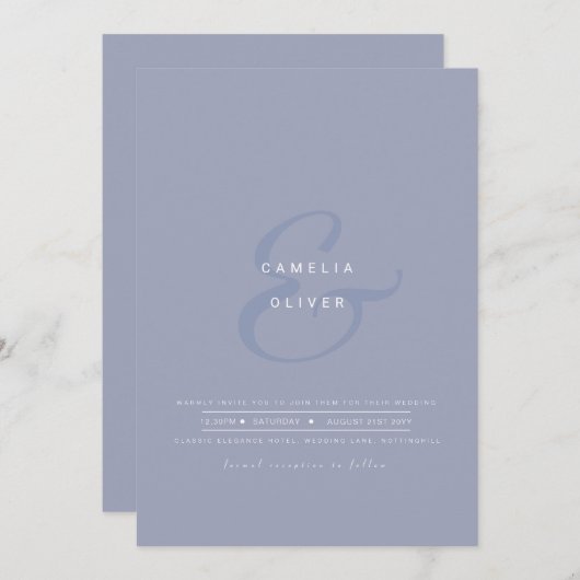 Invitation Ampersand Mariage moderne Inviter QR Code RSVP (Devant / Derrière)