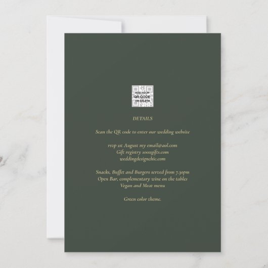 Invitation Ampersand Mariage moderne Inviter QR Code RSVP (Dos)
