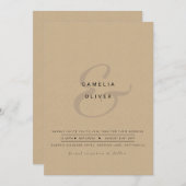 Invitation Ampersand Mariage moderne Inviter QR Code RSVP (Devant / Derrière)