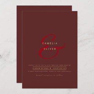 Invitation Ampersand Mariage moderne Inviter QR Code RSVP