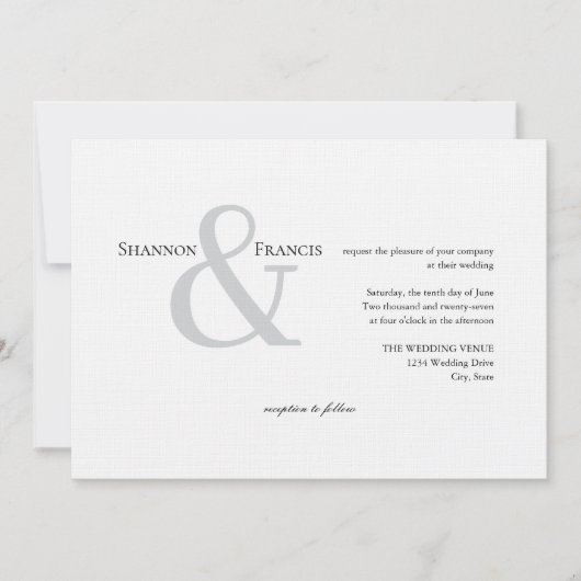 Invitation Ampersand minimaliste moderne (Devant)