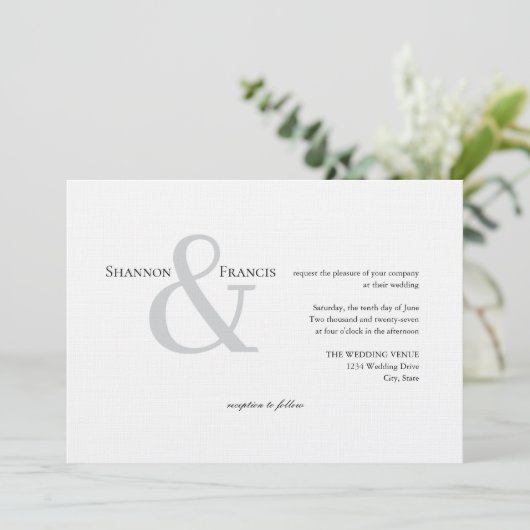 Invitation Ampersand minimaliste moderne (Debout devant)