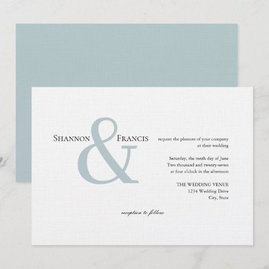 Invitation Ampersand minimaliste moderne (Devant / Derrière)