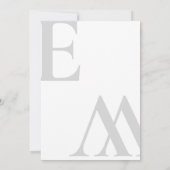 Invitation ampersand Monogramme initial noir et blanc mariage (Dos)
