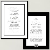 Invitation Ampersand noir tout en un Mariage de détails RSVP