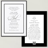 Invitation Ampersand noir tout en un Mariage de détails RSVP