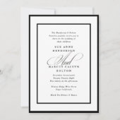 Invitation Ampersand noir tout en un Mariage de détails RSVP (Devant)