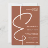 Invitation Ampersand photo script en terre cuite code Qr mari (Devant)