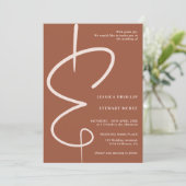 Invitation Ampersand photo script en terre cuite code Qr mari (Debout devant)