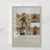 Invitation Ampersand vert sauge moderne 5 mariage de grille p (Devant)