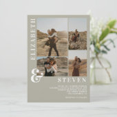 Invitation Ampersand vert sauge moderne 5 mariage de grille p (Debout devant)