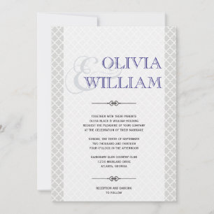 Invitation Amperso en carrelage gris bleu marocain et mariage