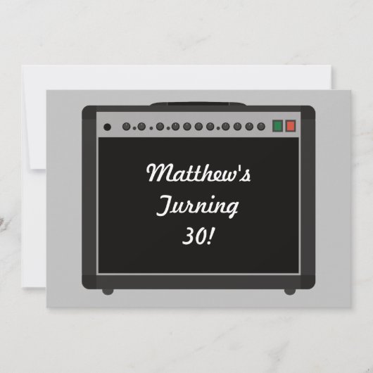 Invitation Amplificateur personnalisé Rock and Roll Party (Devant)