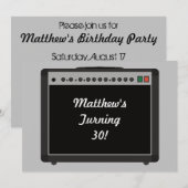 Invitation Amplificateur personnalisé Rock and Roll Party (Devant / Derrière)