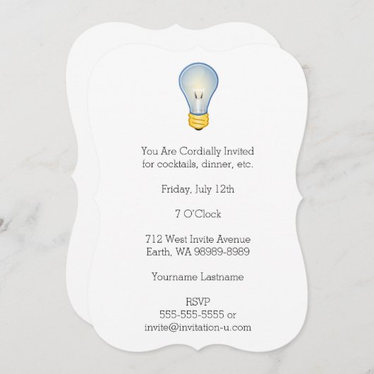 Invitation Ampoule (Devant / Derrière)