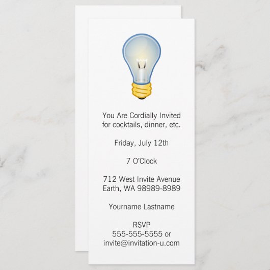 Invitation Ampoule (Devant / Derrière)