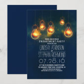 Invitation ampoules à lunettes fantaisie soirée fiançailles r (Devant / Derrière)