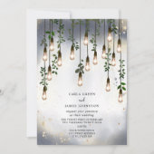 Invitation Ampoules vintages Mariage d'aquarelle botanique (Devant)