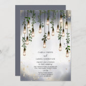 Invitation Ampoules vintages Mariage d'aquarelle botanique (Devant / Derrière)