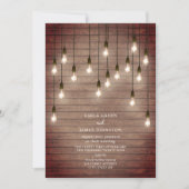 Invitation Ampoules vintages Mariage en bois (Devant)