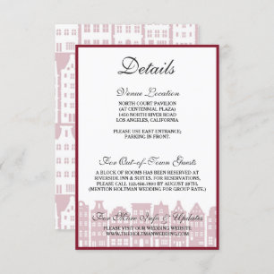 Invitation Amsterdam Canal Houses Dutch Mariage Details Card
