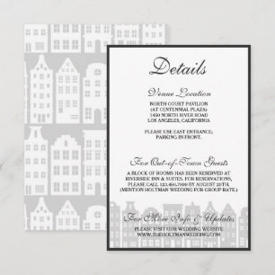 Invitation Amsterdam Canal Houses Dutch Mariage Details Card