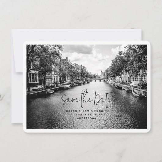 Invitation Amsterdam Photo Mariage Enregistrer la date (Devant)