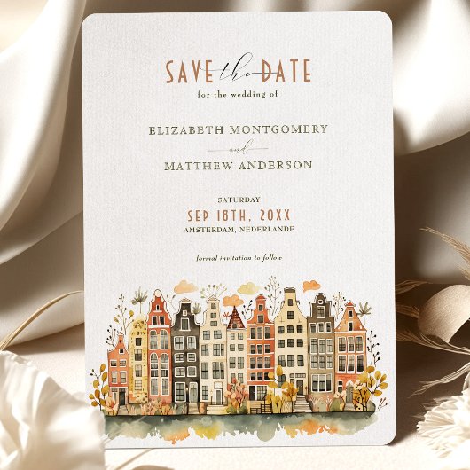 Invitation Amsterdam Skyline Nederlande Save-the-Date