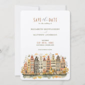 Invitation Amsterdam Skyline Nederlande Save-the-Date (Devant)