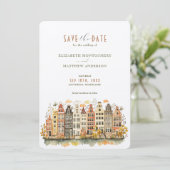 Invitation Amsterdam Skyline Nederlande Save-the-Date (Debout devant)