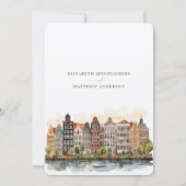 Invitation Amsterdam Skyline Nederlande Save-the-Date (Dos)